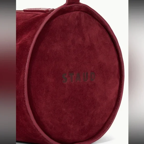 NWT STAUD Taru Pinot Elegant Burgundy Suede Shoulder Bag - Picture 4 of 7